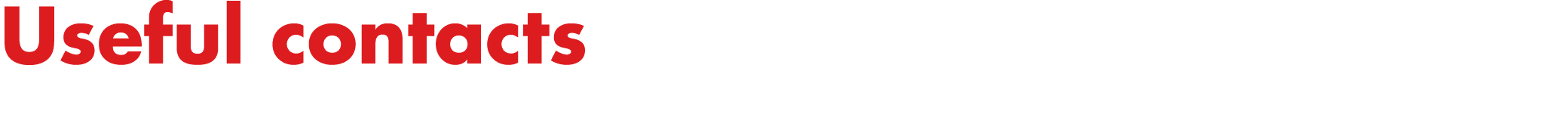 Useful contacts