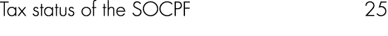 Tax status of the SOCPF 25