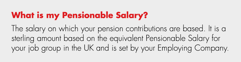 What is my Pensionable Salary? The salary on which your pension contributions are based. It is a sterling amount base...